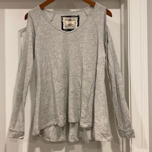 Cold shoulder sweater top with A line